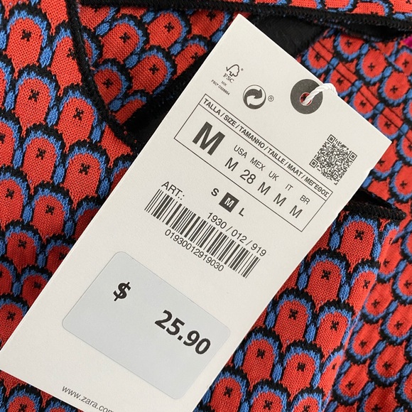 Zara Wide Strap Pattern Mini Dress - Picture 3 of 3